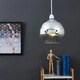 image 2 of ValueLights Retro Two Tone Chrome And Clear Glass Ball Ceiling Pendant Light Shade