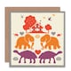image 1 of Elephants Tortoise House Art Blank Just to Say Card