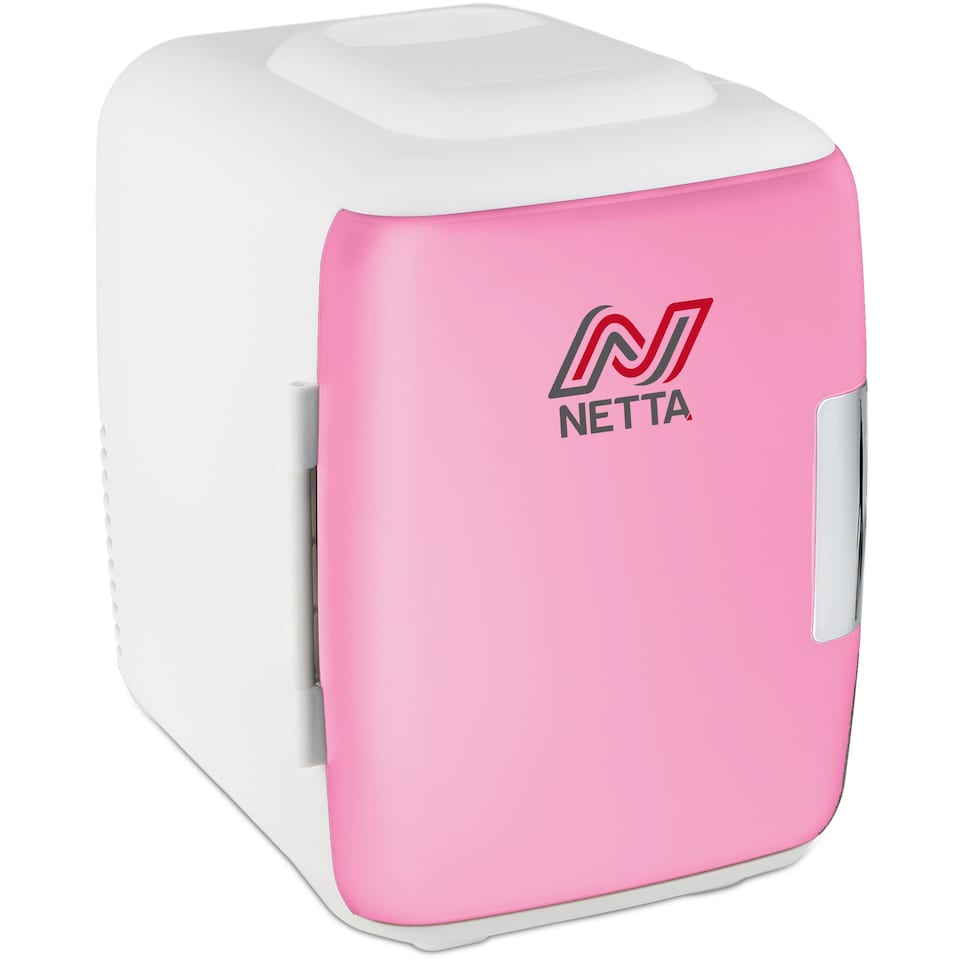 image 1 of NETTA 5L Mini Fridge - Portable Cooler and Warmer with 12V Car Socket and UK Plug, Pink