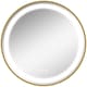 image 1 of kleankin Round Bathroom LED Mirror, Dimmable Lighted Wall-Mounted Mirror with 3 Temperature Colours, Time Display, Memory Function, Hardwired, Gold