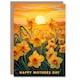 image 1 of Mothers Day Card Daffodil Flower Field Sunset Mum Card