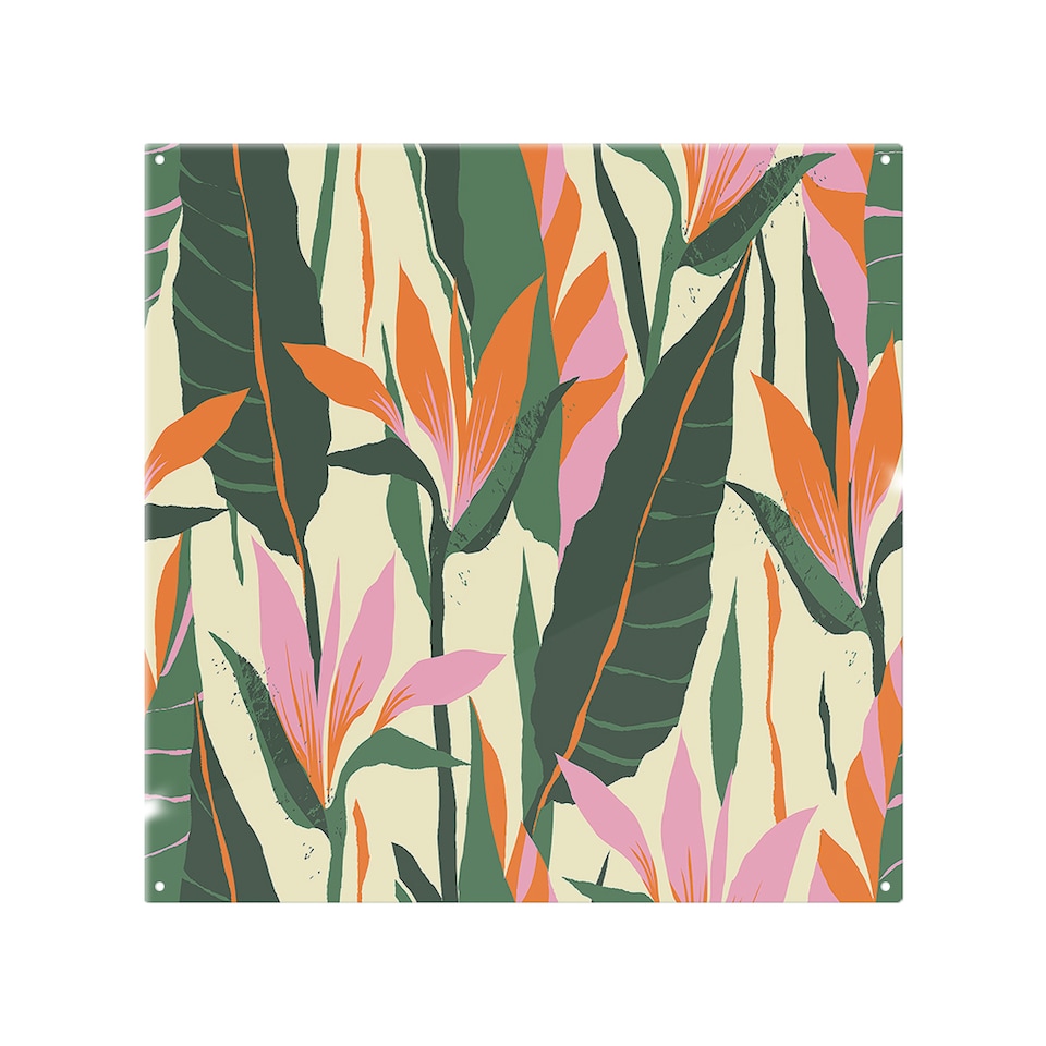 image 1 of Jungle Plants Designer Splash Back | White