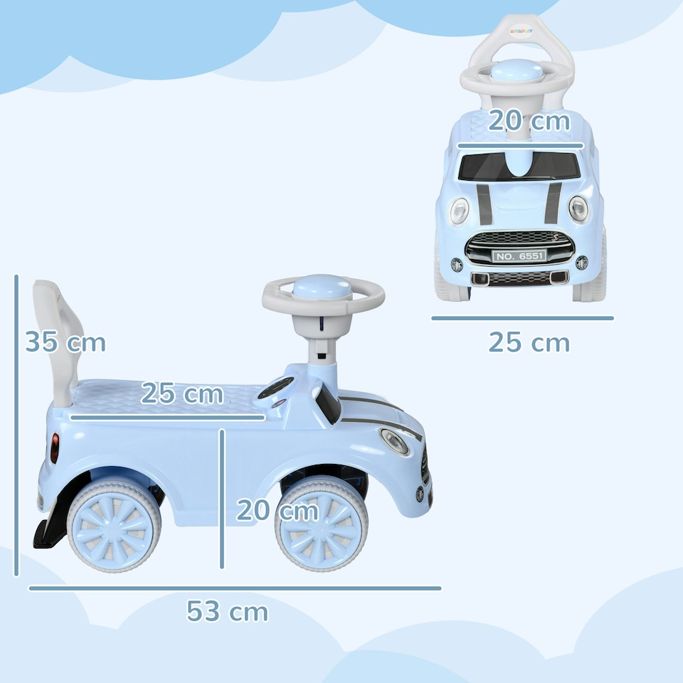 image 1 of AIYAPLAY Ride On Car Foot To Floor Sliding Car w/ Air Horn - Light Blue