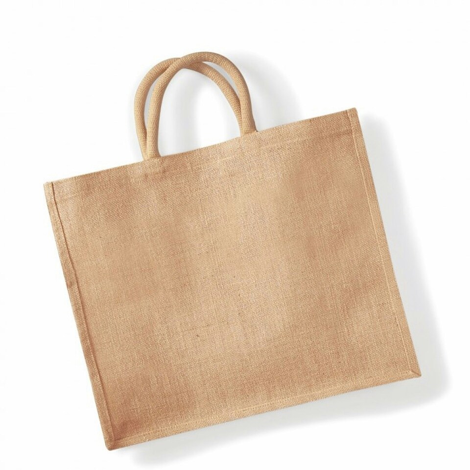 image 1 of Westford Mill Jumbo Jute Shopper Bag (29 Litres) - Natural - One Size