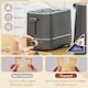 image 4 of HOMCOM Kettle and Toaster Set, 1.7L 3000W Fast Boil Kettle & 2 Slice Toaster Kitchen Set with 6 Level Browning Controls, Defrost, Reheat, Grey