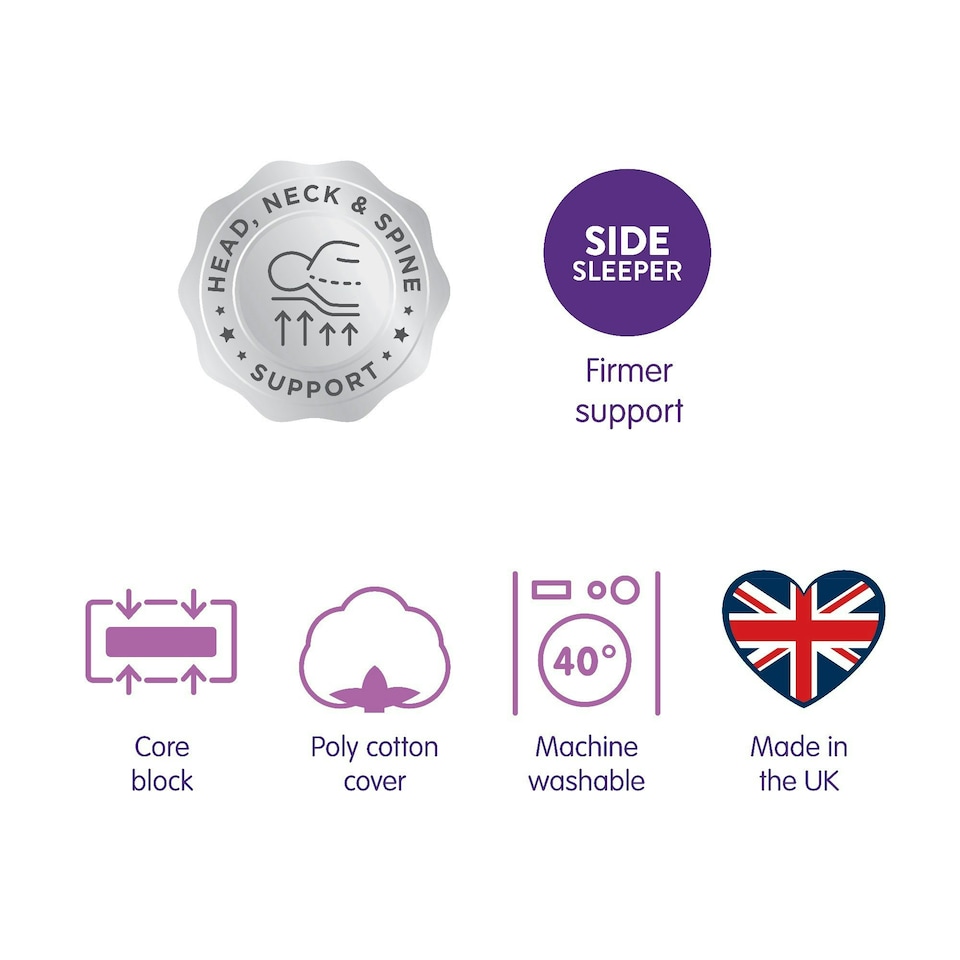 image 1 of Slumberdown Cosy Nights Super Support Pillow, Firm Support, 2 Pack