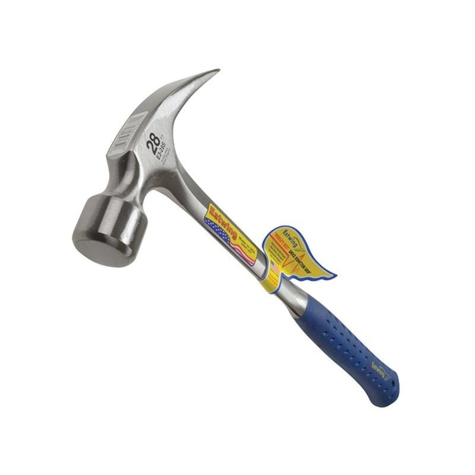 Estwing Straight Claw Framing Hammer, Vinyl Grip - Multi Colour - 784g (28oz)