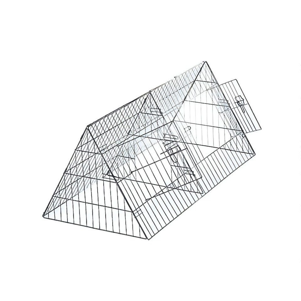 image 1 of HugglePets Triangle Metal Hutch - 5Ft Silver