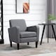 image 7 of HOMCOM Modern Armchair Accent w/ Rubber Wood Legs Bedroom Grey
