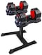 image 3 of Strongology Urban25 Red Adjustable Dumbbell Pair with Free Durable Steel Adjustable Urban25 Dumbbell Floor Stand