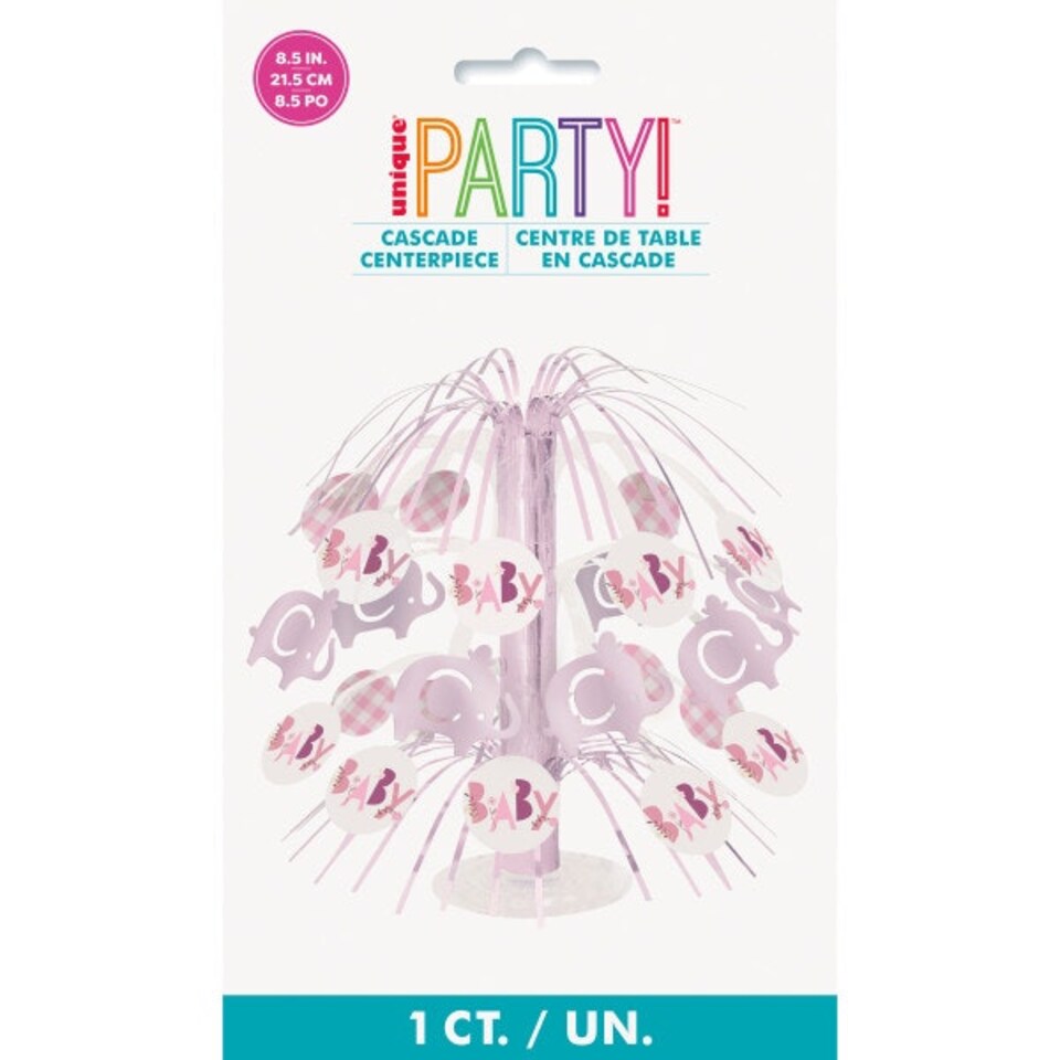 image 1 of Pink Floral Elephant Cascade Centerpiece 8.5"