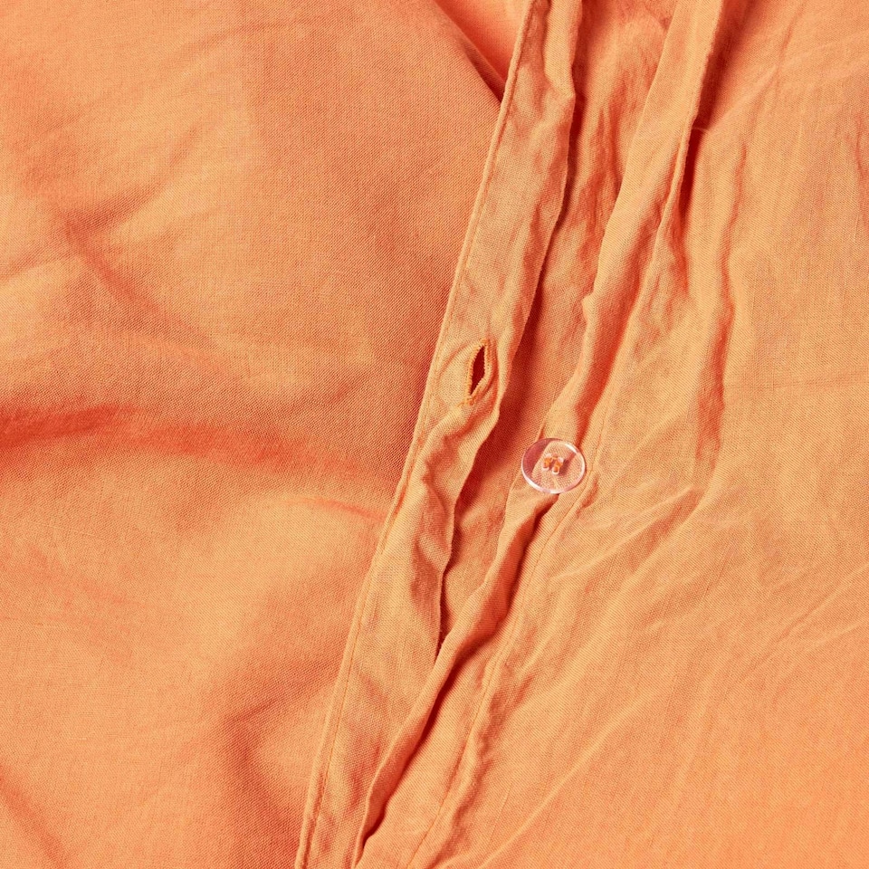 image 1 of Homescapes Burnt Orange Linen Duvet Cover Set - Super King