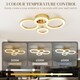 image 3 of HOMCOM LED Ceiling Light, Modern 4 Rings Ceiling Lamp with Wall Switch Control, 40W 4350lm Flush Mount Ceiling Light with 3500K/4500K/6000K Colour Temperatures for Living Room, Bedroom, Gold Tone | Gold