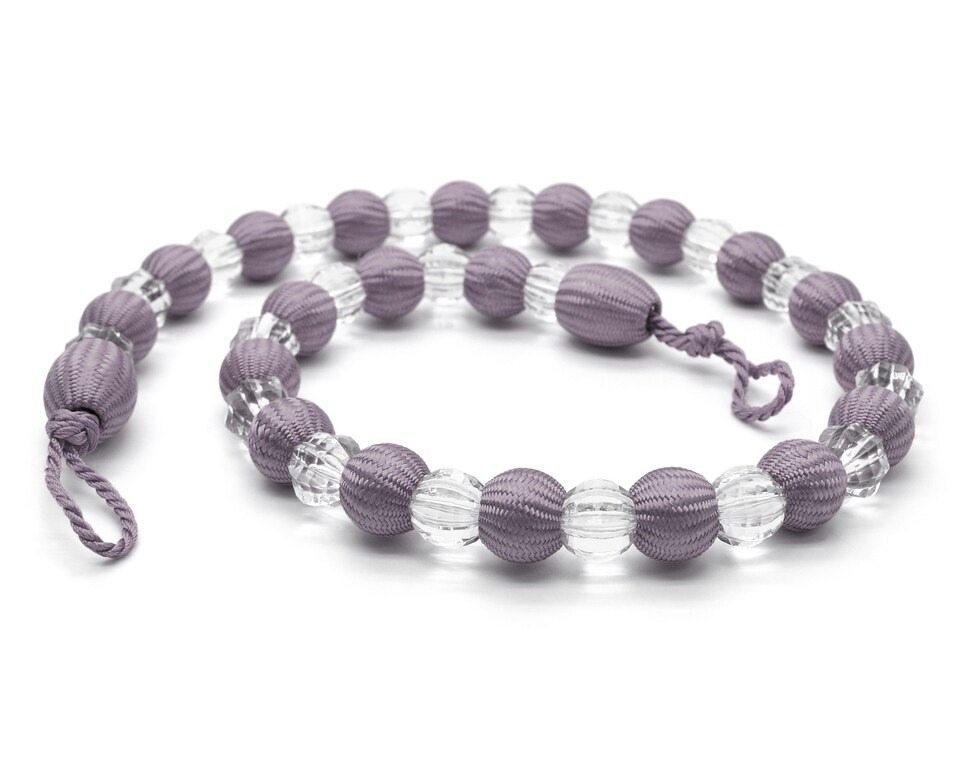 image 1 of Intimates Crystal Beaded Curtain Tieback Pair | Purple | Mauve