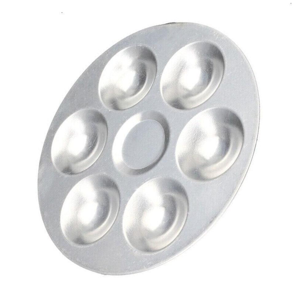 image 1 of 13.5cm Aluminium Painting 6 Well Round Paint Palette