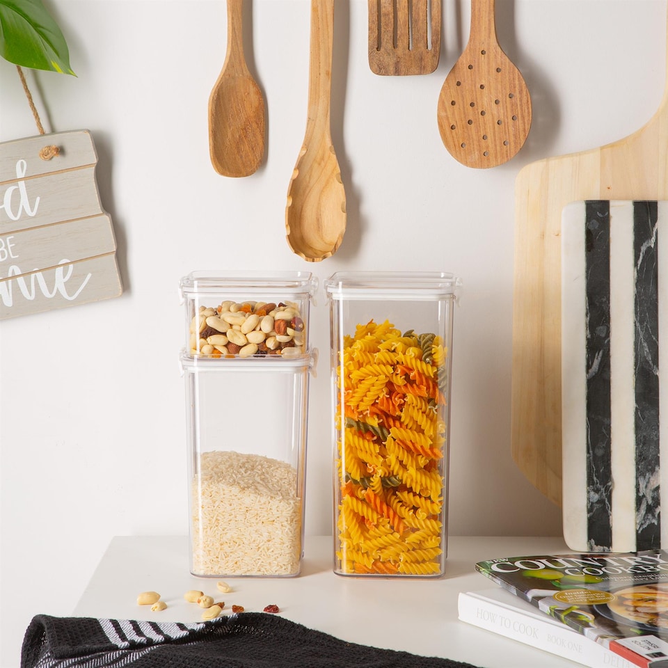 image 1 of Argon Tableware 3 Piece Food Storage Containers Set - 3 Sizes - White