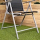 image 5 of 2 x Multi Position High Back Reclining Garden / Outdoor Folding Chair in Black and Silver | Multi | Silver/Black