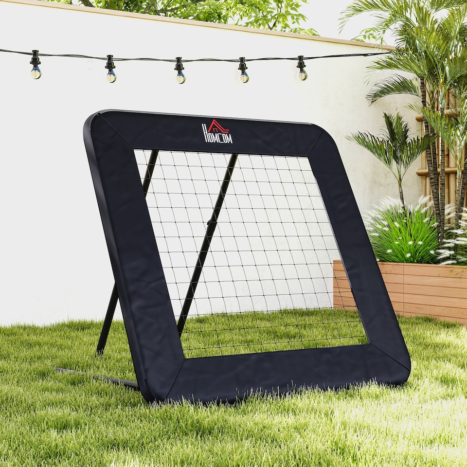 image 1 of HOMCOM Football Training Net, Target Goal W/ Adjustable Angles - Black | Black | Black