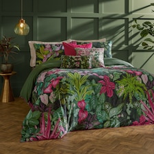 Paoletti Veadeiros Exotic Floral Duvet Cover Set | Pink | Pink/Green | Super King | 1