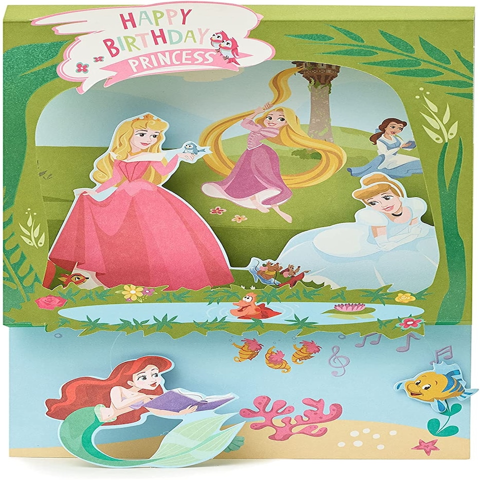 image 1 of Disney Princess Birthday Card Pop Up 3D Card for Kids