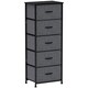 image 6 of HOMCOM 5 Drawer Fabric Chest of Drawers w/ Wooden Top, Dark Grey | Grey