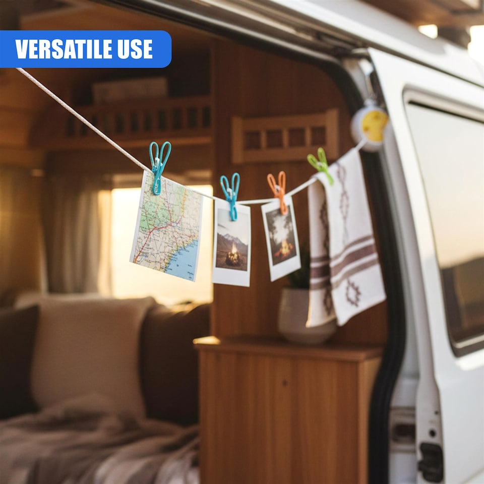 image 1 of GEEZY Portable Washing Line Travel Laundry Rope White