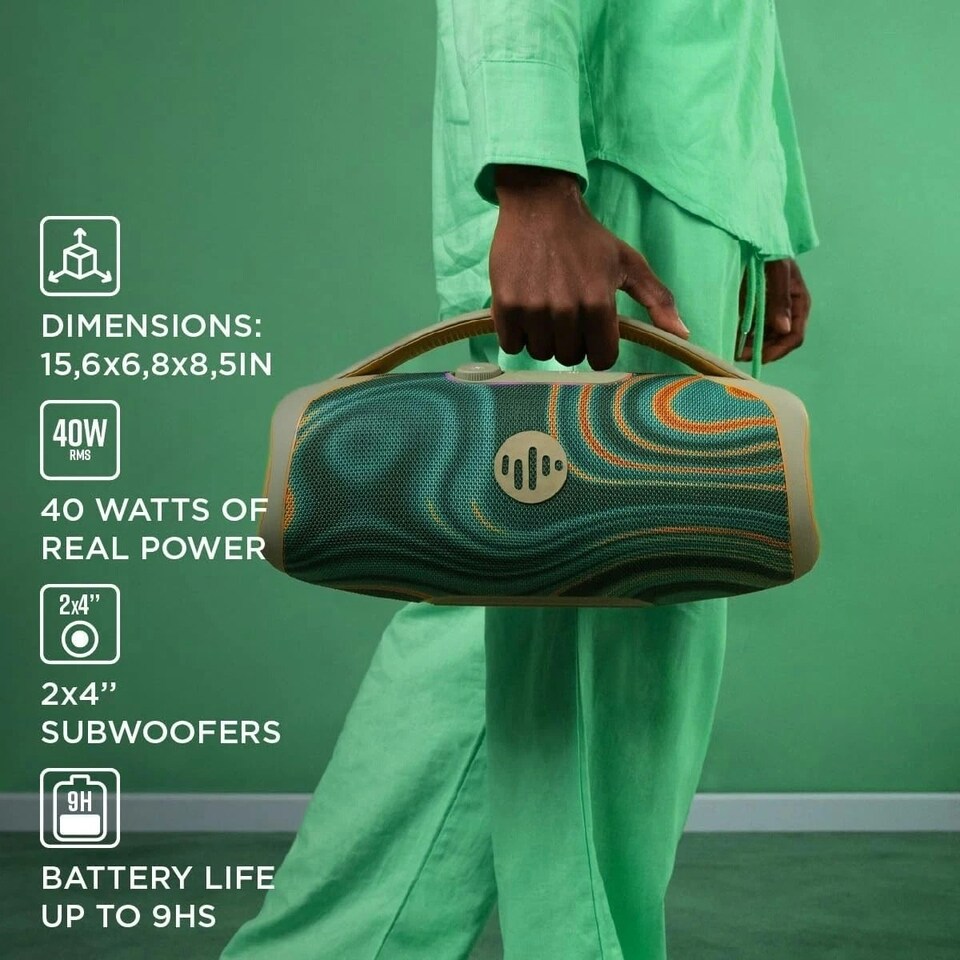 image 1 of Stromberg Force Portable Bluetooth Speaker 40W Forest Green