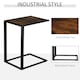image 4 of HOMCOM C-Shape Side End Table w/ Steel Frame Wide Base for Living Room Brown