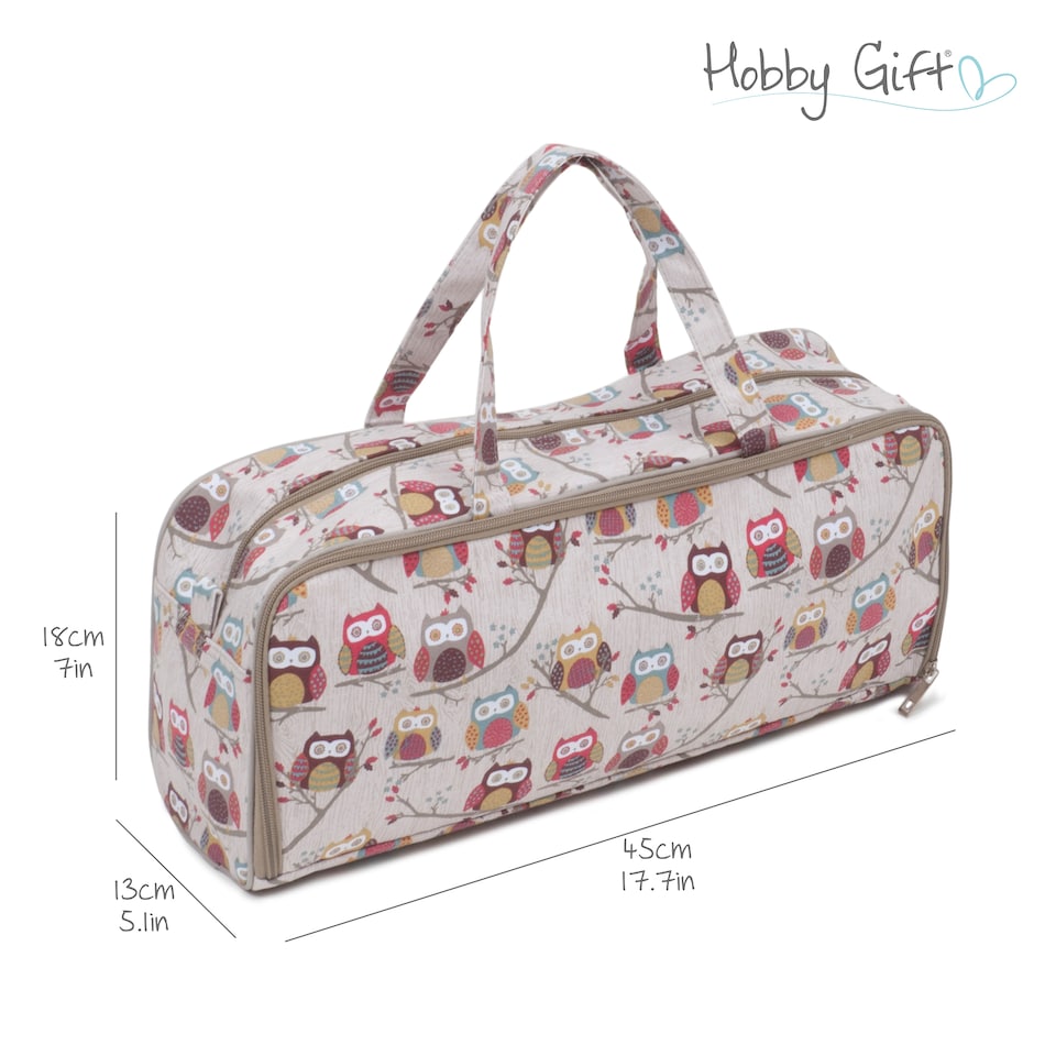 image 1 of Hobby Gift Knitting Storage Bag with Zipped Needle Case, Hoot