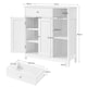 image 3 of Yaheetech Large Bathroom Floor Cabinet with Drawer White White