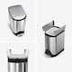 image 2 of Simplehuman 10L Slim Butterfly Bathroom Bin, Brushed Stainless Steel