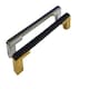 image 4 of Golden Grace Gamma Unique Design Premium Cabinet Cupboard Pull Handles in Black & Gold Finish - 224mm Black