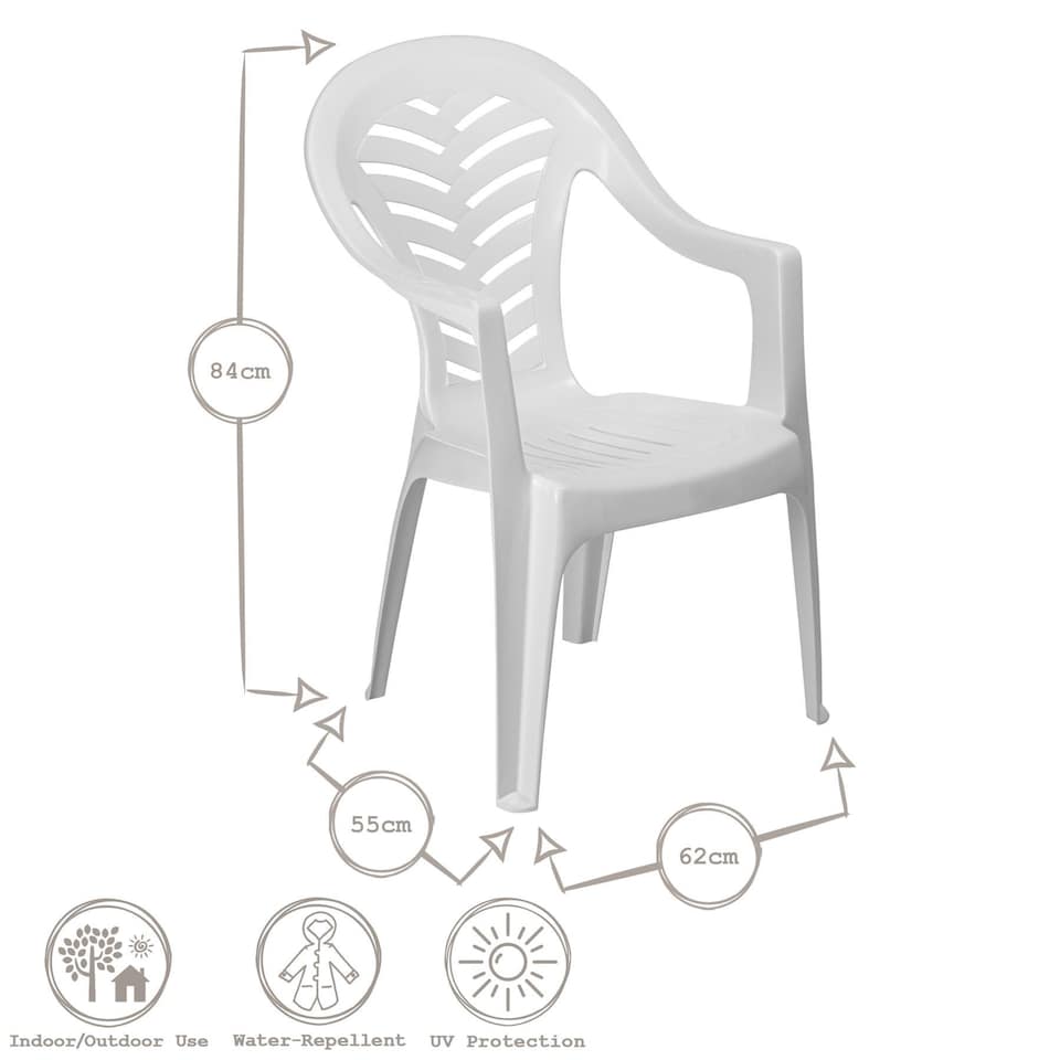 image 1 of Resol 6 Seater Brava Oval Plastic Garden Dining Set - 90cm x 180cm - White | White | White