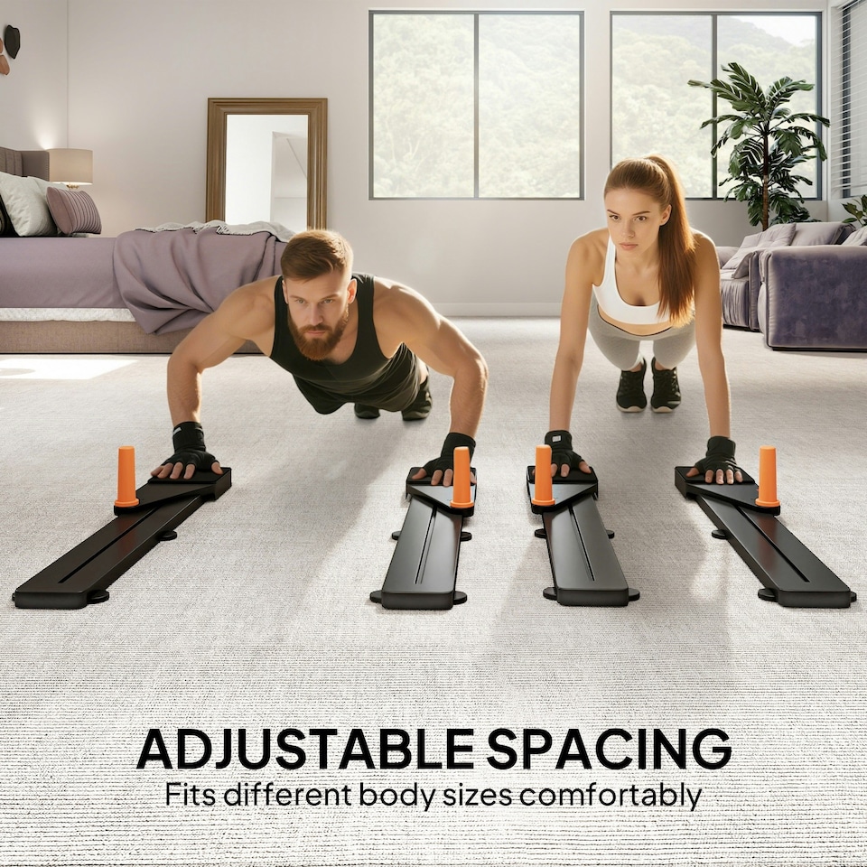 image 1 of SPORTNOW Push Up Board Set of 2, Portable Press Up Board for Home Gym