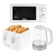 image 1 of GEEPAS Electric Kettle 4 Slice Bread Toaster & Microwave Set| Whute | White