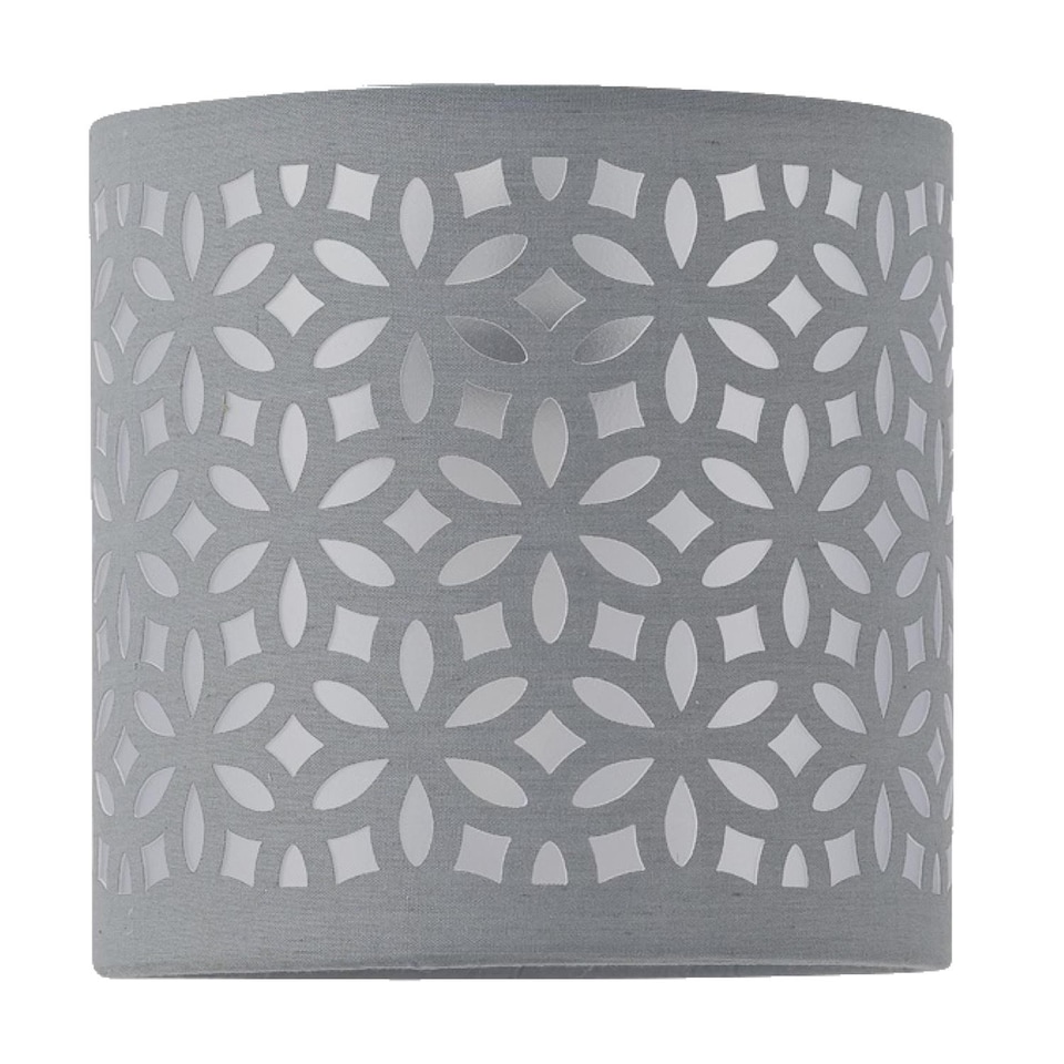 image 1 of Chrome Touch Operated Table Lamp with Grey Cut Out Shade | Chrome | Grey | Medium | 1