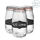 image 1 of Argon Tableware Glass Storage Jars with Labels - 1.5 Litre - Orange Seal - Pack of 3