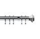 image 1 of 35mm Fixed Length Metal Curtain Pole Set Satin Silver Aztec Finial 95cm | Silver | Silver