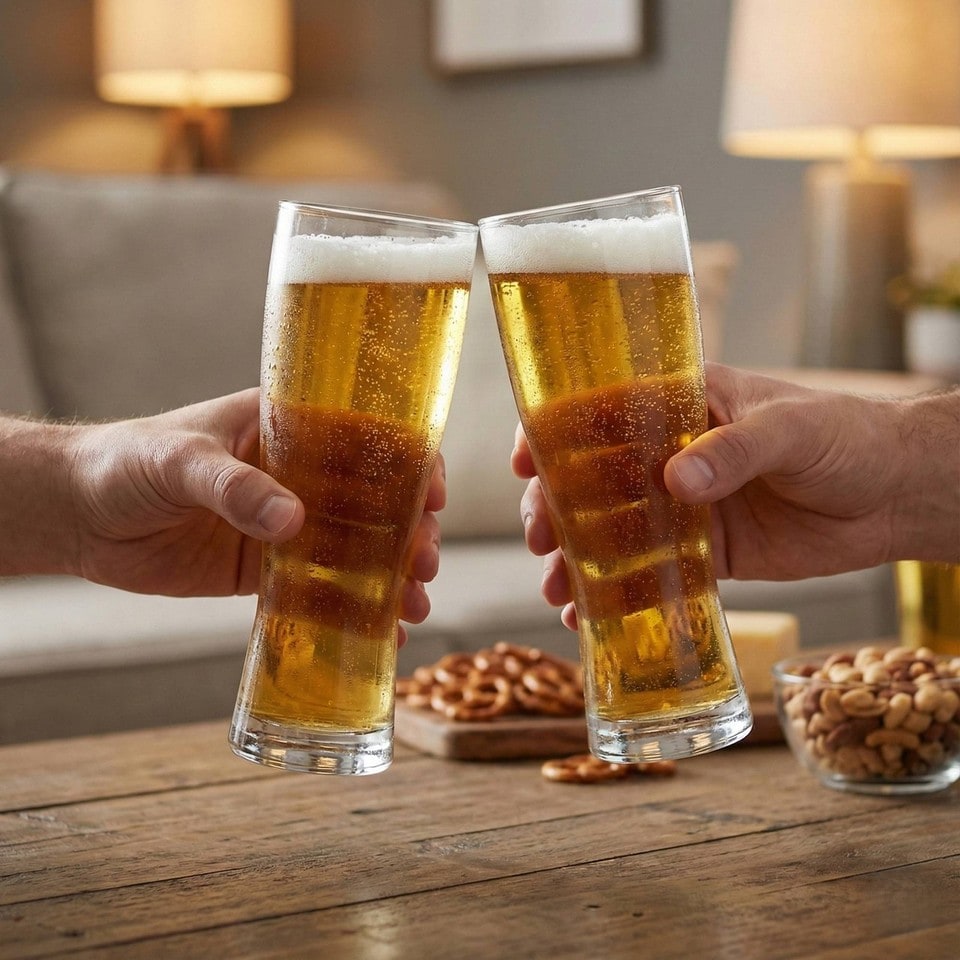image 1 of 360ml Malta Beer Glasses Lager Ale Cider Drinkware Pub Bar