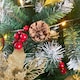 image 7 of Neo 2.1 m 7 ft Christmas Xmas Tree Flocked Snowy Effect Fake Pine Cone Red Berries Metal Stand Flocked Tips | Green