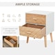 image 4 of HOMCOM 2 Drawers Bedside Table with Pine Legs, Bedroom Wooden Storage Cabinet, Natural