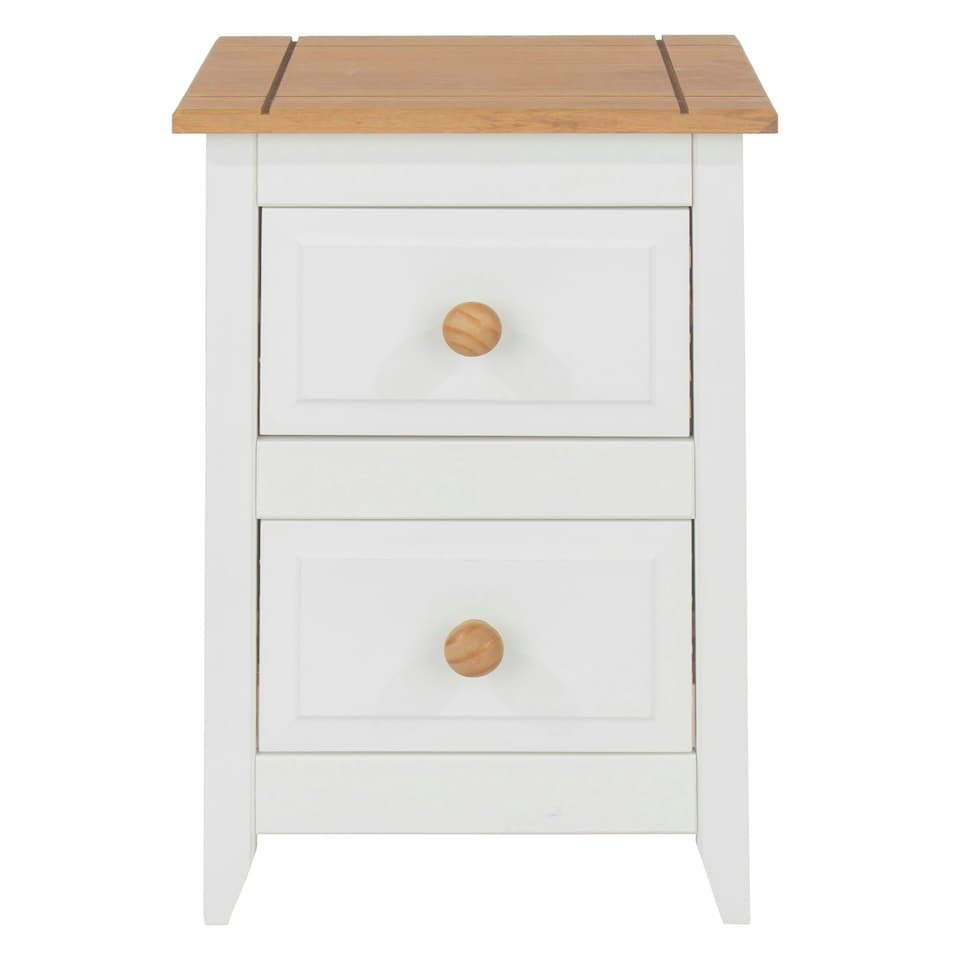 image 1 of Capri, 2 Drawer Petite Bedside Cabinet White