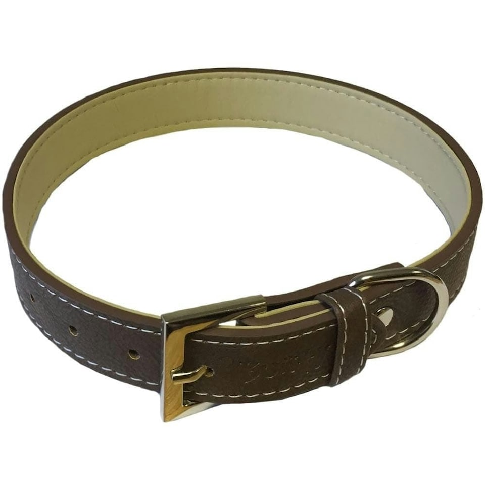 image 1 of Dog Collar - Leather Style Brown | M