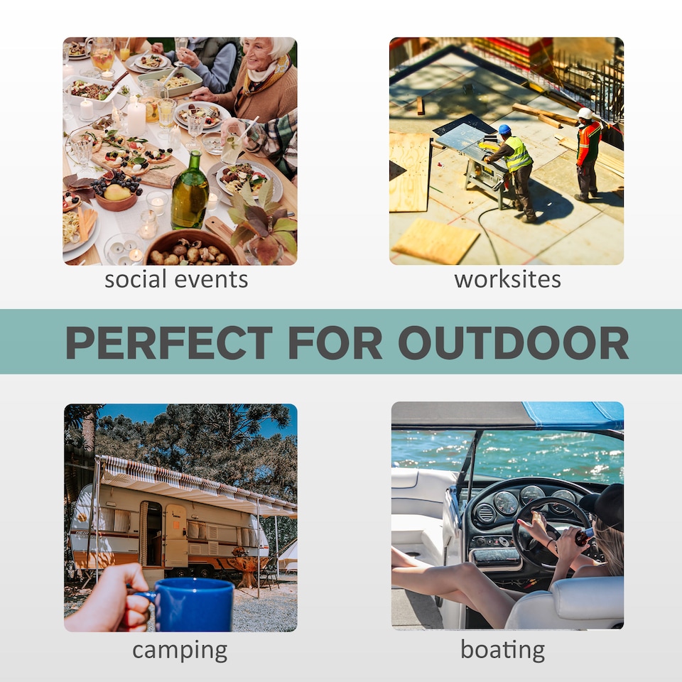 image 1 of Outsunny Portable Camping Sink with Towel Holder & Soap Dispenser Hand Wash