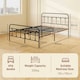 image 7 of HOMCOM 4ft6 Metal Double Platform Bed Frame w/ Underbed Storage Black