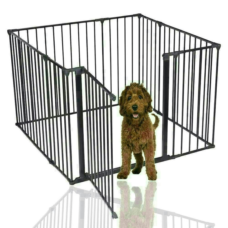 image 1 of Bettacare Pet Pen, 105cm x 105cm, Black, 70cm High, Dog Pen for Pets and Puppies, Dog Playpen suitable for Indoor and Outdoor use Black