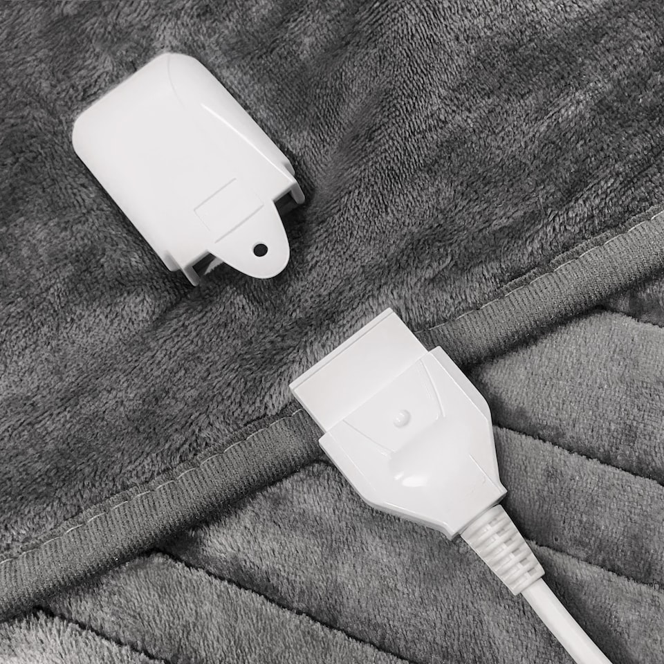 image 1 of Pro Breeze Fleece Electric Heated Throw - Grey