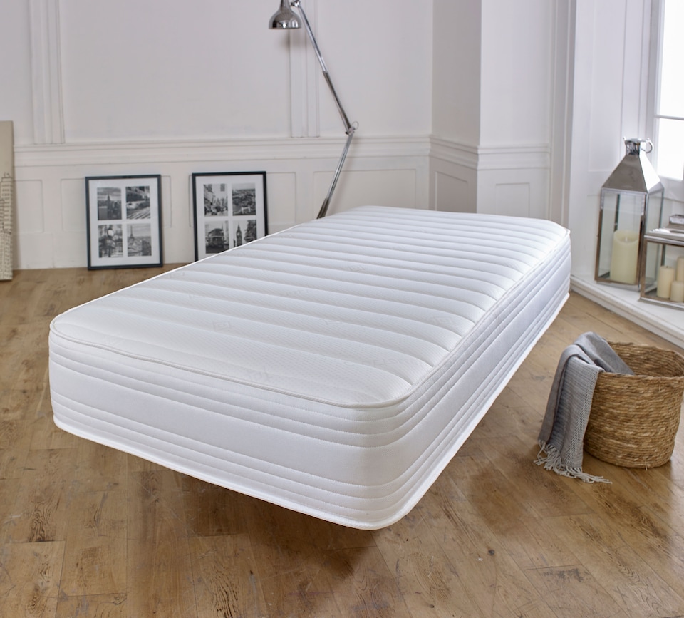 image 1 of Straight Line Hybrid Mattress - Memory Foam & Spring Support | White | Double