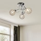 image 2 of Reno - Chrome Clear Jewelled Glass 3 Light Flush Ceiling Light | Chrome | Clear | 1