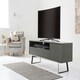 image 3 of Carbon TV-Stand with 1 Flap and 1 Door Grey Black | Black and Grey